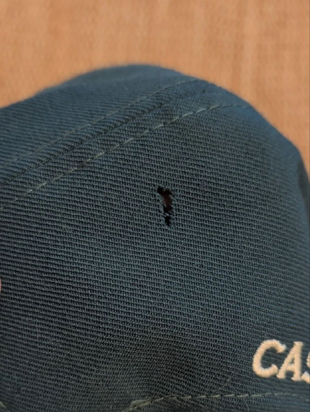 JJ&S Logo Two-Tone Snapback Cap in Dark Teal & Cream